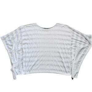 Tommy Bahama White Linen Blend Batwing Boxy Sweater Top Sz S/M Coastal Vaca